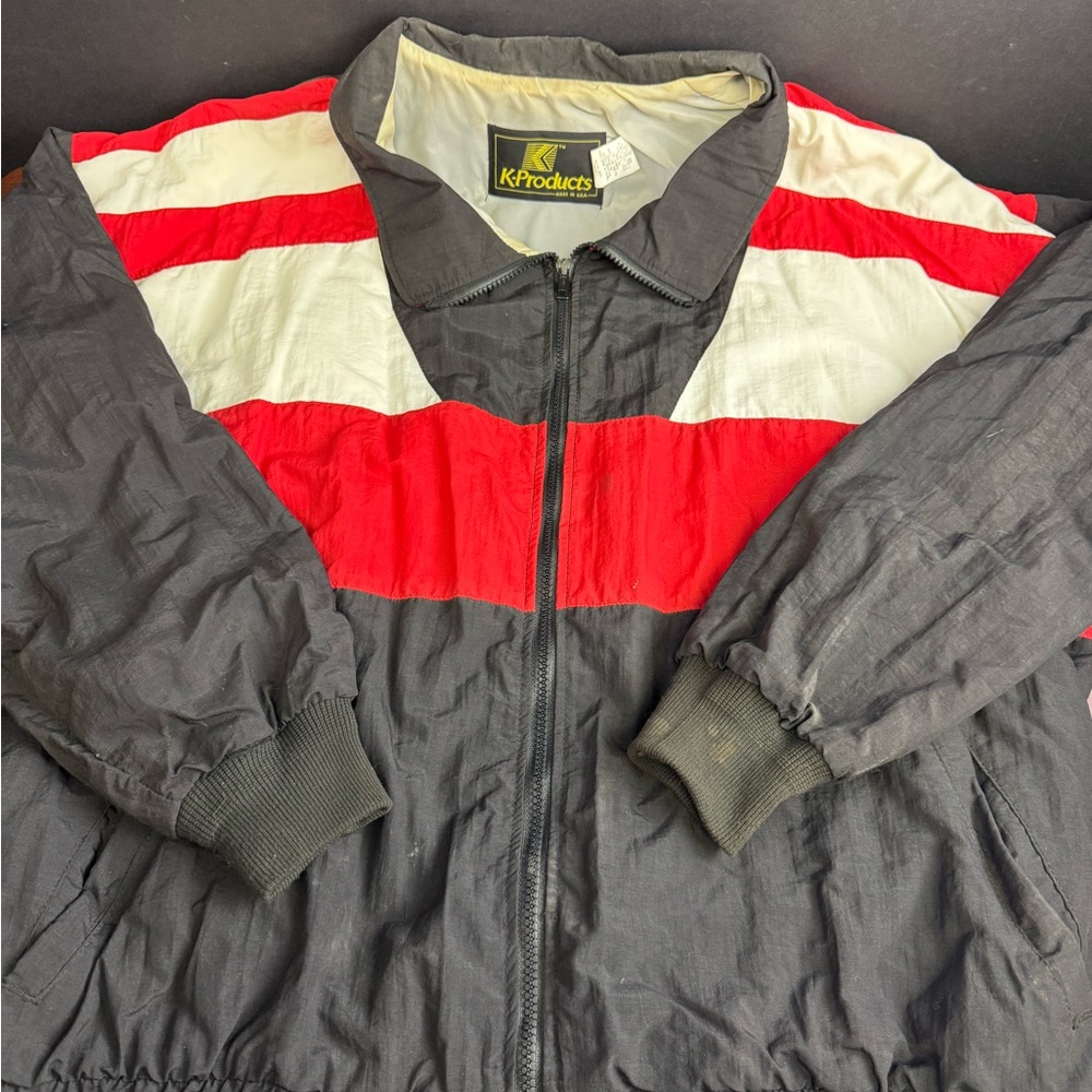 80s/90s Vintage Men's Black and Red Jacket